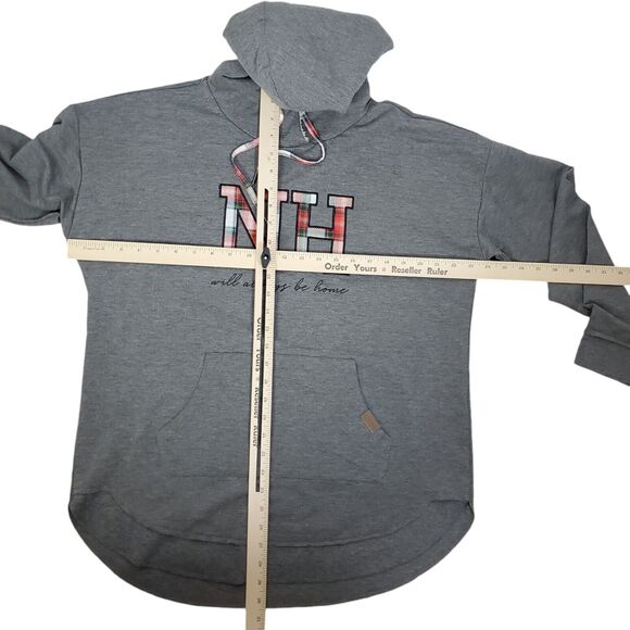 NEW Maurices Womens State Homeward Sweatshirt Sz L Gray Fleece Long NH Hoodie - Picture 10 of 12
